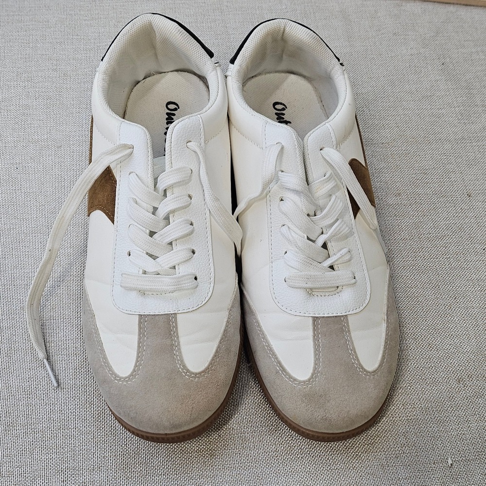 Outwoods Great-1 Sneakers Womens 10 White Grey Brown Retro Low Top Fashion Shoes